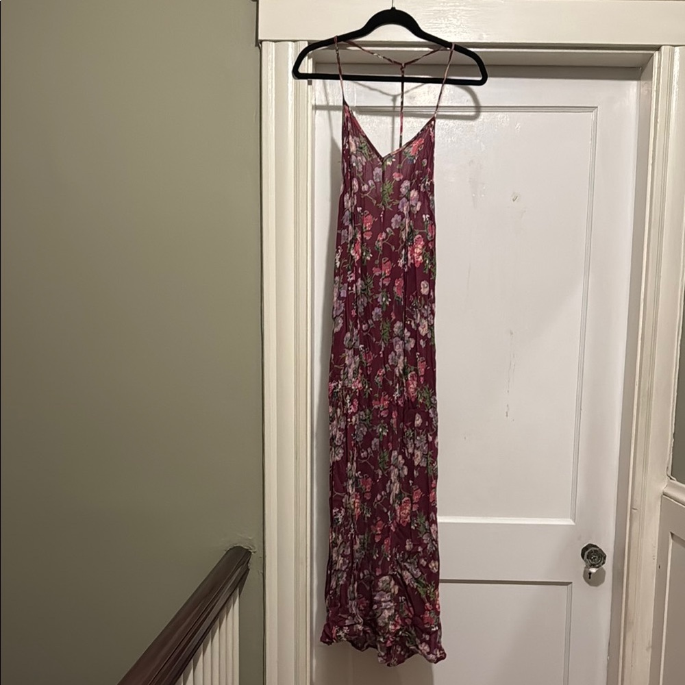 Urban Outfitters Floral Maxi Dress - Burgundy